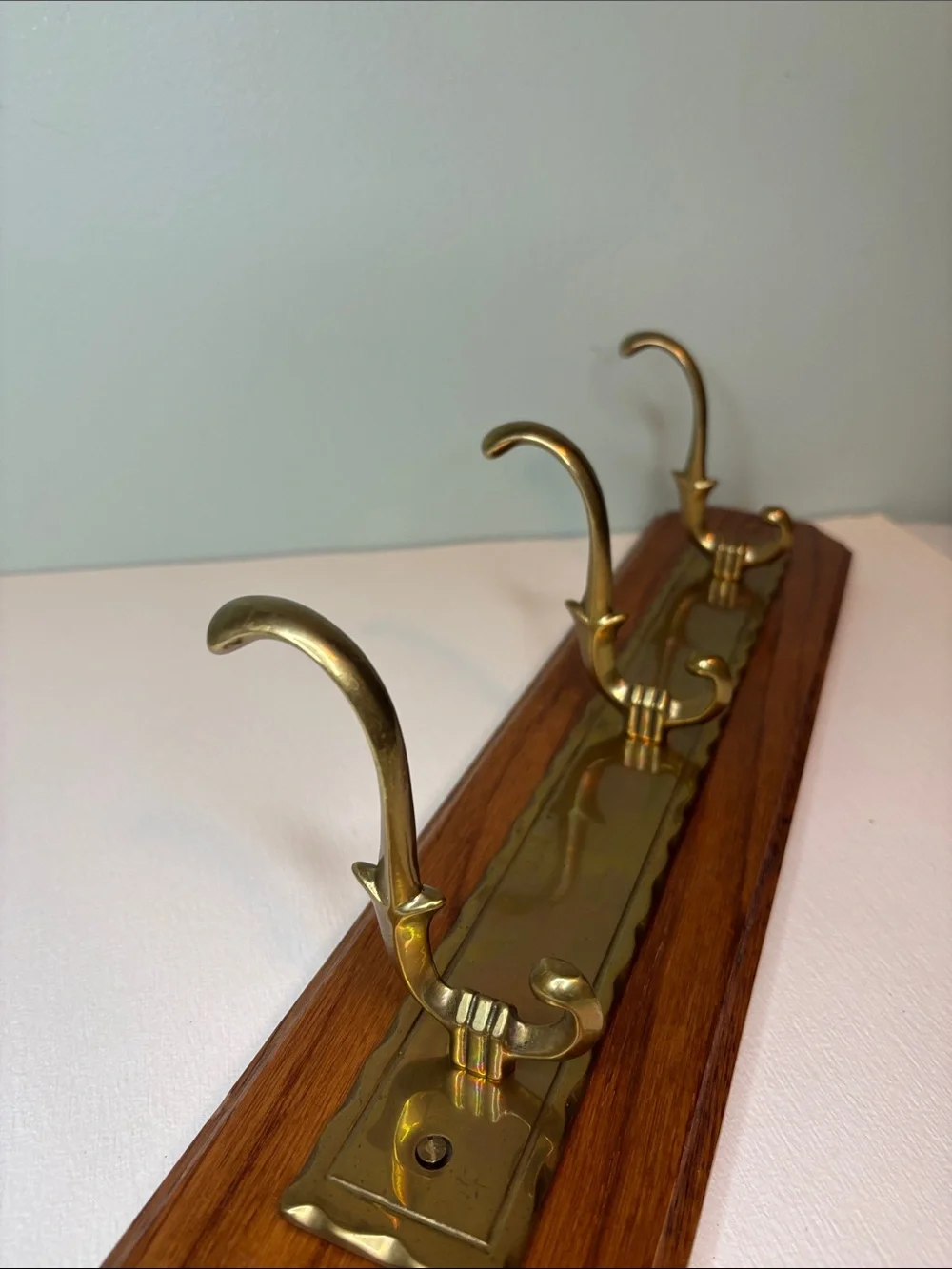 Gatco Solid Brass and Wood Wall Hook Rack